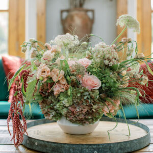 Luxe Heirloom Blush Flower Arrangement from the Centerpiece Floral and Home